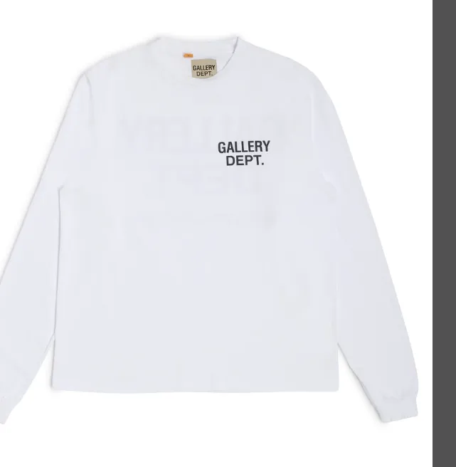 Gallery Depot. Letter printed long sleeved T-shirt gray blue white S-XL