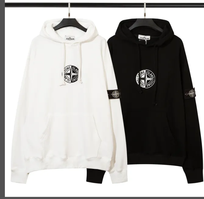 Stone Island Autumn Winter New Collection Chest Compass Drop Glue Embossed Loose Hoodie Hoodie Hoodie for Couples