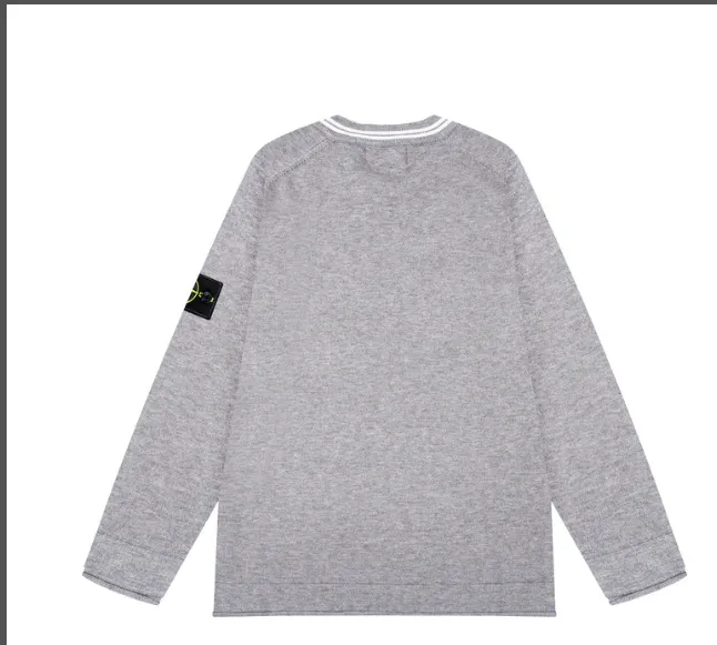 Stone Island Cashmere Shoulder Insert Round Neck Knitted Sweater Color Black Rice White Dark Grey Size M L XL XXL P90