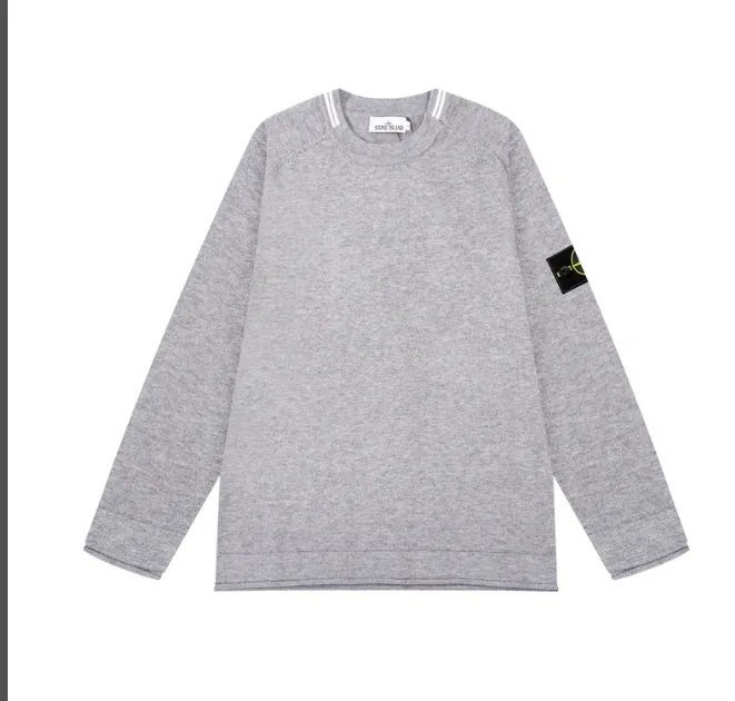 Stone Island Cashmere Shoulder Insert Round Neck Knitted Sweater Color Black Rice White Dark Grey Size M L XL XXL P90