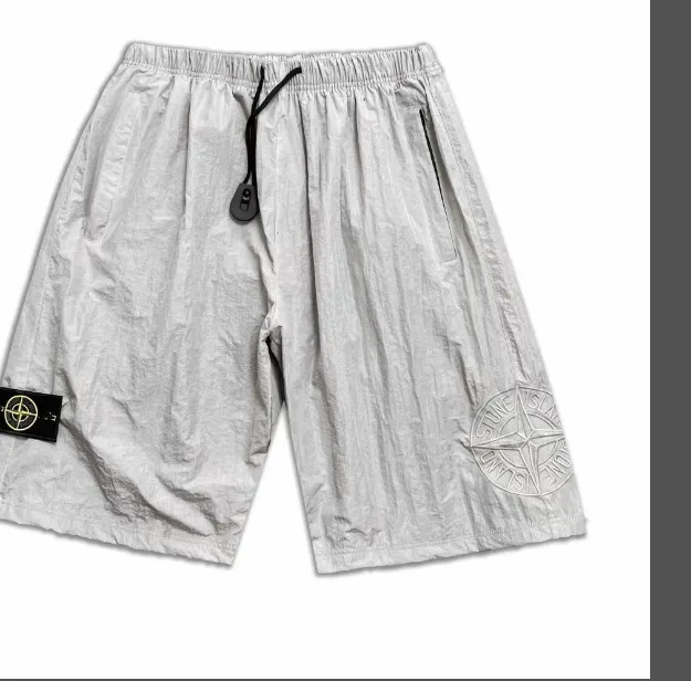 Stone Island 22 Summer Edition Lightweight Metal Folded Nylon Side Compass Embroidered Shorts Color Carbon Black Silver White Mint Green Size: M-XXL