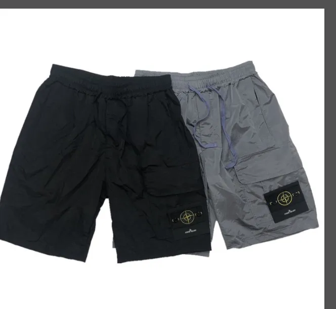 159 Stone Island Classic Ultra Waterproof Nylon Work Shorts, Color: Dark silver grey. size: M-XXL