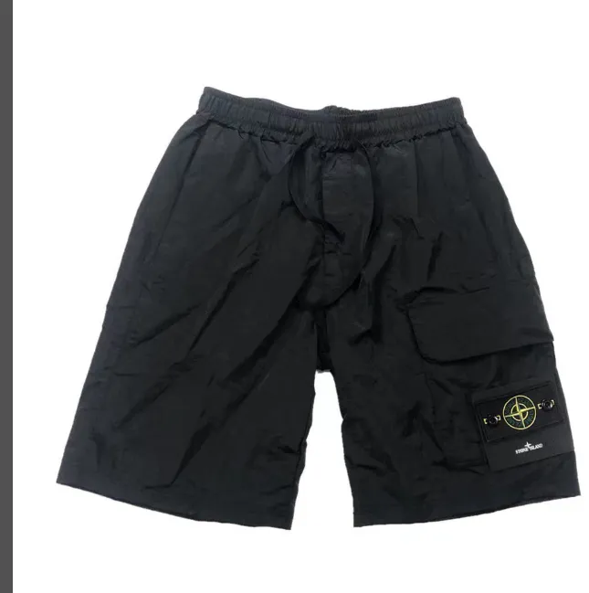 159 Stone Island Classic Ultra Waterproof Nylon Work Shorts, Color: Dark silver grey. size: M-XXL