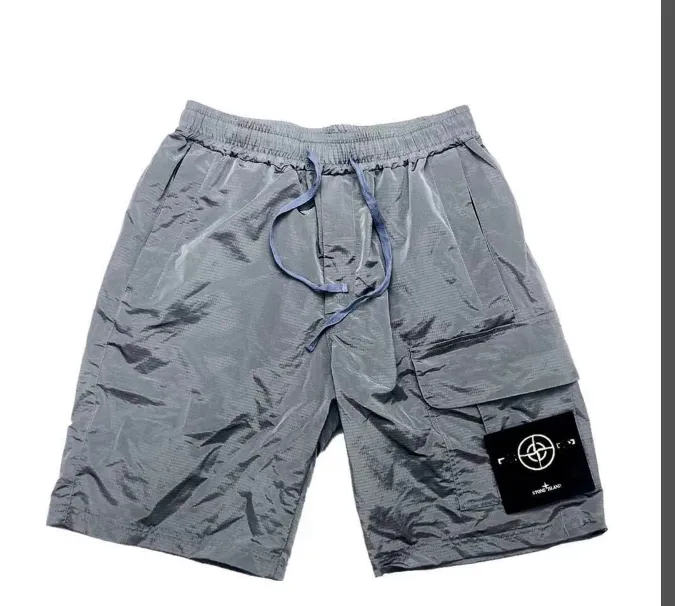 159 Stone Island Classic Ultra Waterproof Nylon Work Shorts, Color: Dark silver grey. size: M-XXL