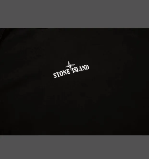 Stone Island (320g pure cotton hoodie) Stone Island autumn and winter new collection, classic logo printed on the back, bat sleeves, loose fit, men's and women's round neck pullover hoodie, black gray, M L XL XXL