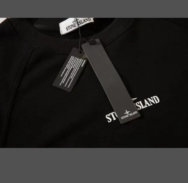 Stone Island (320g pure cotton hoodie) Stone Island autumn and winter new collection, classic logo printed on the back, bat sleeves, loose fit, men's and women's round neck pullover hoodie, black gray, M L XL XXL