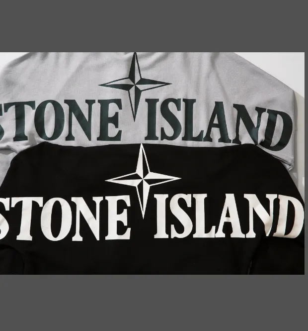 Stone Island (320g pure cotton hoodie) Stone Island autumn and winter new collection, classic logo printed on the back, bat sleeves, loose fit, men's and women's round neck pullover hoodie, black gray, M L XL XXL