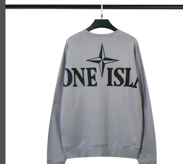 Stone Island (320g pure cotton hoodie) Stone Island autumn and winter new collection, classic logo printed on the back, bat sleeves, loose fit, men's and women's round neck pullover hoodie, black gray, M L XL XXL