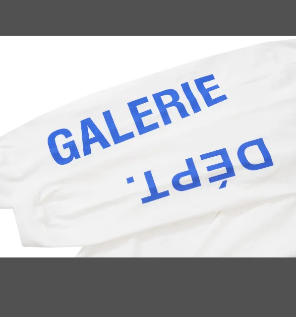 Gallery French Collector LOGO letter printed long sleeved T-shirt white gray S-XL