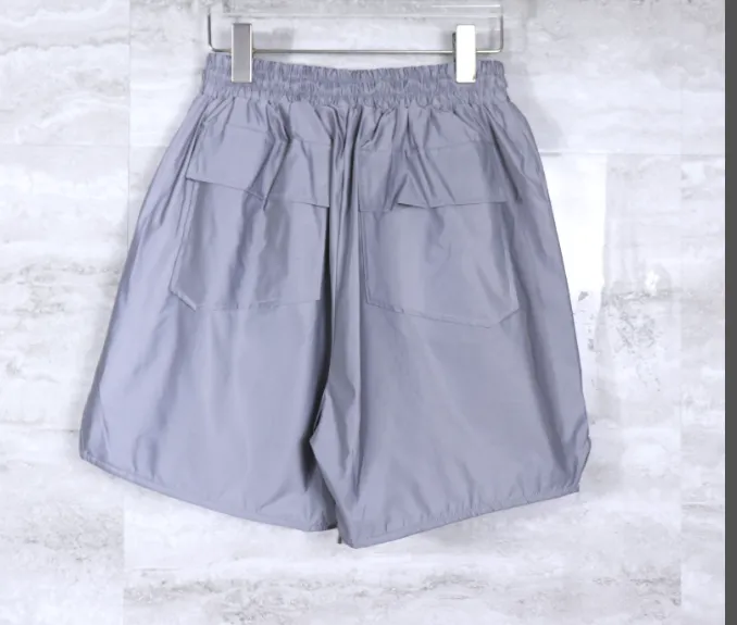 RHUDE new 3M reflective waterproof European and American style drawstring shorts