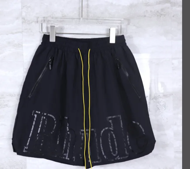 RHUDE new 3M reflective waterproof European and American style drawstring shorts