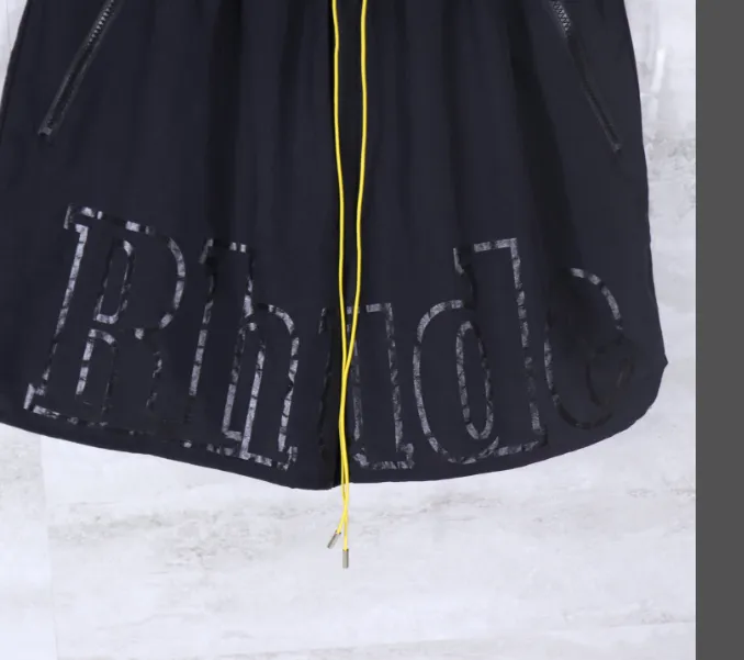 RHUDE new 3M reflective waterproof European and American style drawstring shorts