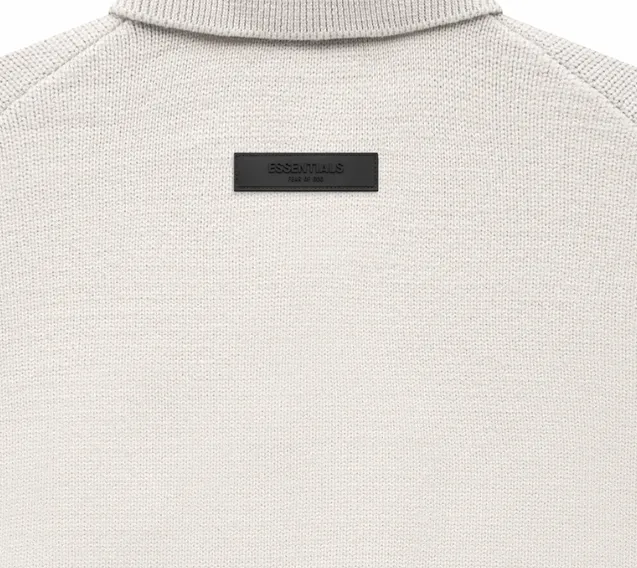 FEAR OF GOD ESSENTIALS 1977 Digital Plush Embroidery Polo Sweater Knitted Sweater in White and Black S-XL