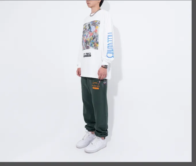 GALLERY DEPT MT.MARCI ALLEGORIES L S TEE USD Graffiti Letter Printed Round Neck Long Sleeve T-shirt White S M L XL