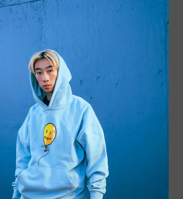 Drew HOUSE Joy Hoodie Cartoon Toy Balloon Smiley Face Printed Hoodie with Velvet Hoodie Sky Blue S M L XL