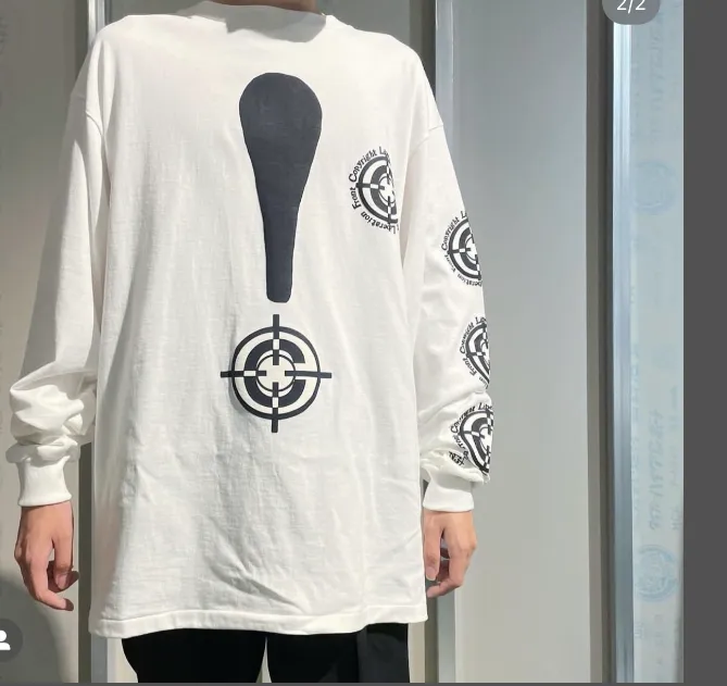 READYMADE TARGET LS TEE 3D foam exclamation mark logo printed long sleeved T-shirt black and white S-XL size