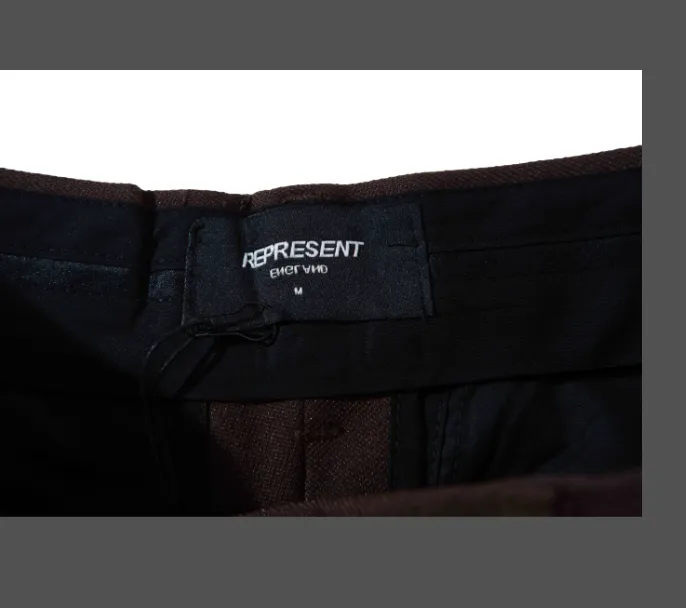 REPRESENT SS22 TAILORED PANT American Athflow Retro Style Invisible Zipper Pants Black Brown S M L XL