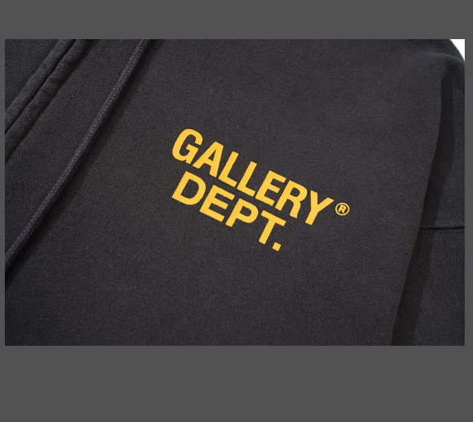 Gallery Dept. Gallery Dept Zip Up Hoodie Vintage Letter Printed Zipper Hoodie Grey Blue S-XL