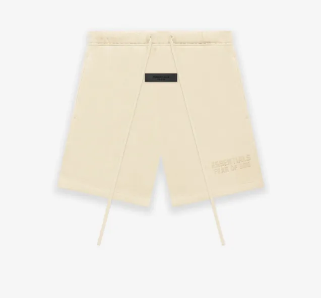 FEAR OF GOD Essentials 22FW High Street Logo Thick Edition Plush Drawstring Shorts Coral Milk Smoke Grey S M L XL