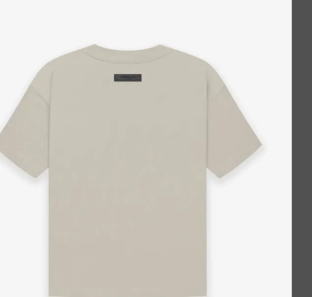 FEAR OF GOD ESSENTIALS 22FW New Color Thick Edition Plush Letter Logo Round Neck Short Sleeve T-shirt Coral Milk Smoke Grey S M L XL