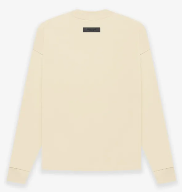 FEAR OF GOD ESSENTIALS 22FW LS TEE New Color Thick Edition Plush Letter Logo Round Neck Long Sleeve T-shirt Coral Milk White Smoke Grey S M L XL