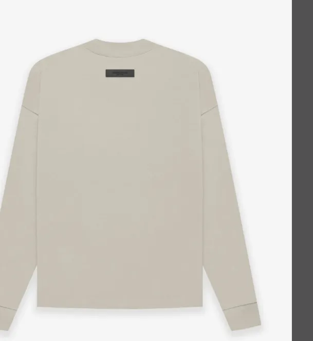 FEAR OF GOD ESSENTIALS 22FW LS TEE New Color Thick Edition Plush Letter Logo Round Neck Long Sleeve T-shirt Coral Milk White Smoke Grey S M L XL