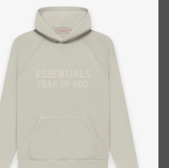 FEAR OF GOD ESSENTIALS 22FW New Color Thick Edition Plush Letter Logo Hoodie with Velvet Coral Milk Smoke Grey S M L XL