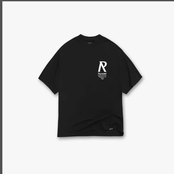 REPRESENT Studio Minimalist Letter Logo Slogan Printed Short Sleeve T-shirt Black S-XL