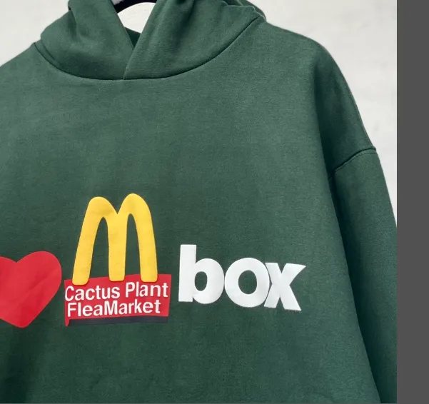 Cactus Plant Flea Market x McDonald's CPFM collaboration latest season foam printed fleece hoodie size: S M L XL