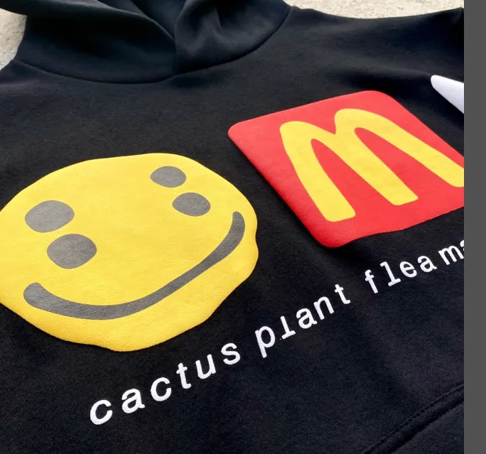 Cactus Plant Flea Market x McDonald's CPFM collaboration latest season foam printed fleece hoodie size: S M L XL