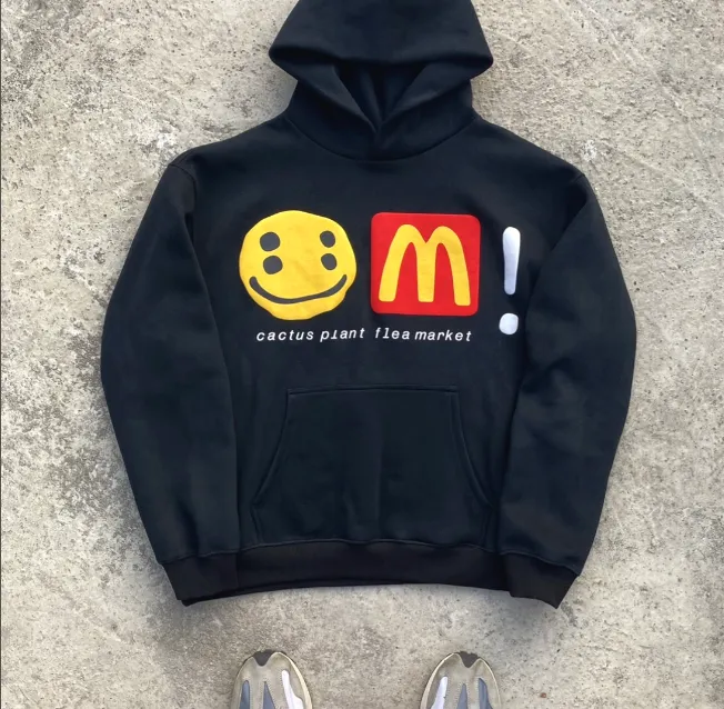 Cactus Plant Flea Market x McDonald's CPFM collaboration latest season foam printed fleece hoodie size: S M L XL