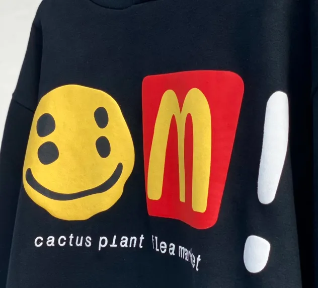 Cactus Plant Flea Market x McDonald's CPFM collaboration latest season foam printed fleece hoodie size: S M L XL