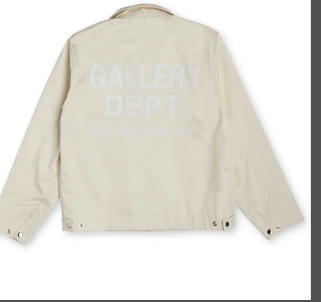 Gallery Dept. LOGO Coach Jacket with English letter print basic Kahat base plate coach jacket in black, off white, brown, S M L XL