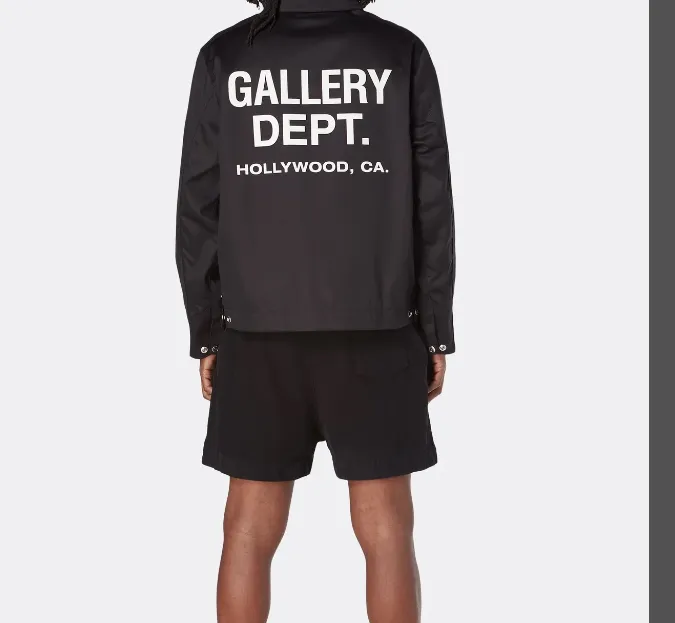 Gallery Dept. LOGO Coach Jacket with English letter print basic Kahat base plate coach jacket in black, off white, brown, S M L XL