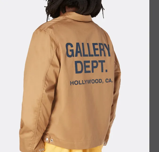 Gallery Dept. LOGO Coach Jacket with English letter print basic Kahat base plate coach jacket in black, off white, brown, S M L XL