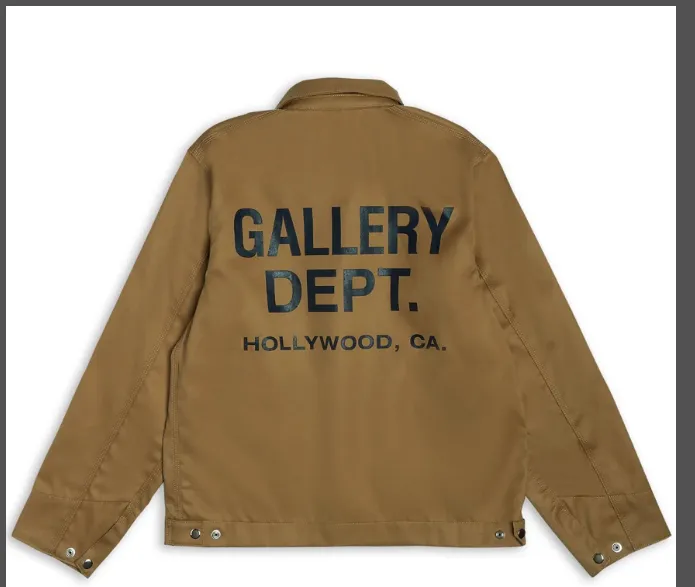 Gallery Dept. LOGO Coach Jacket with English letter print basic Kahat base plate coach jacket in black, off white, brown, S M L XL