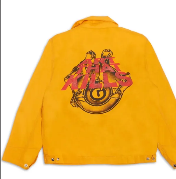 Gallery Dept. Montecito Jacket Eye Logo English Letter Printed Basic Kahart Bottom Coach Zipper Jacket Yellow S M L XL