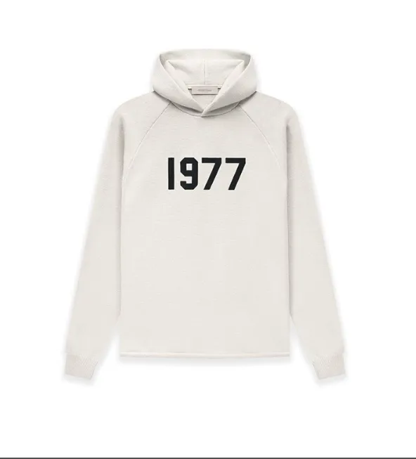 FEAR OF GOD ESSENTIALS FOG 22ss Double Thread 1977 Hooded Knitted Curled Sweater Metal Grey Wheat White S M L XL