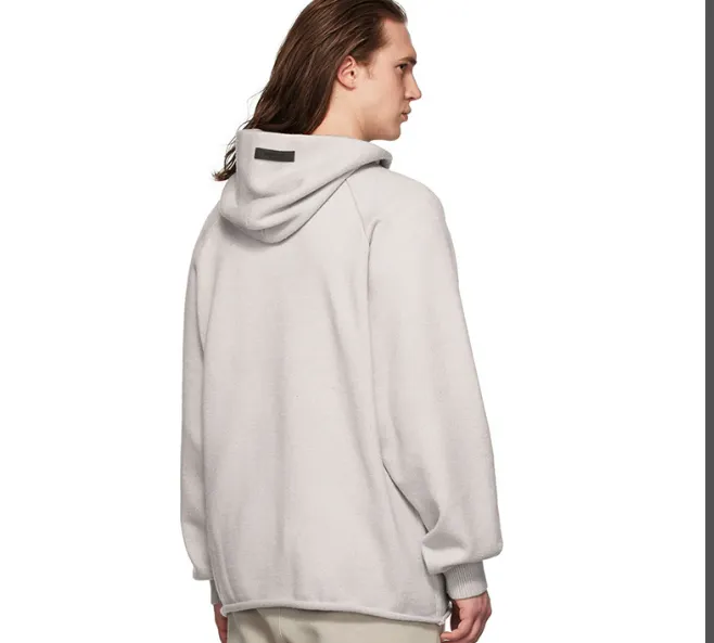 FEAR OF GOD ESSENTIALS FOG 22ss Double Thread 1977 Hooded Knitted Curled Sweater Metal Grey Wheat White S M L XL