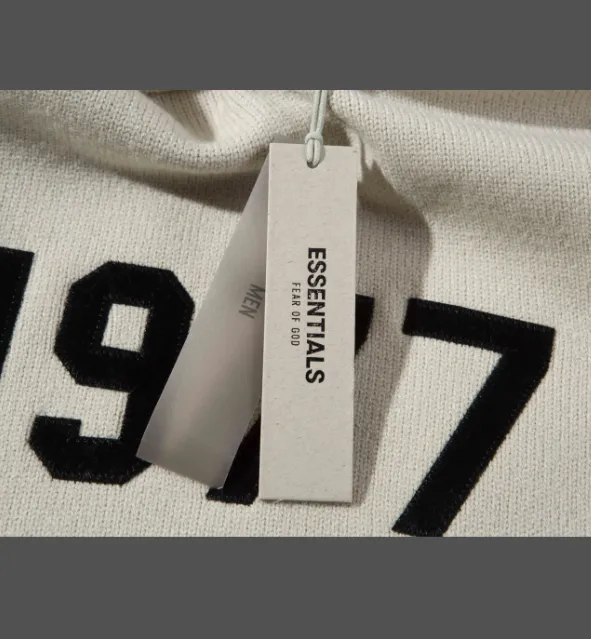 FEAR OF GOD ESSENTIALS FOG 22ss Double Thread 1977 Hooded Knitted Curled Sweater Metal Grey Wheat White S M L XL