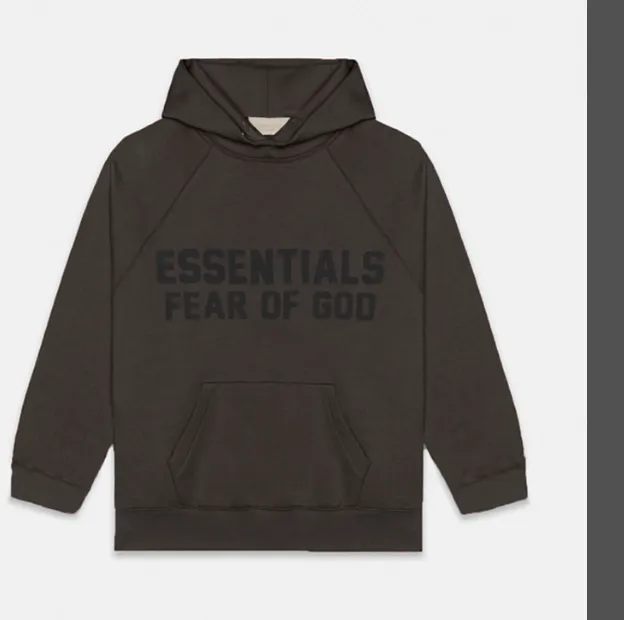 FEAR OF GOD ESSENTIALS 22FW New Color Thick Edition Plush Letter Logo Hoodie with Velvet Coral Milk Smoke Grey S M L XL