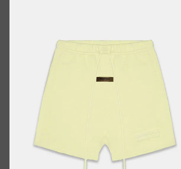 FEAR OF GOD Essentials 22FW High Street Logo Thick Edition Plush Drawstring Shorts Coral Milk Smoke Grey S M L XL