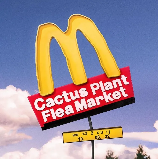 Cactus Plant Flea Market x McDonald's CPFM collaboration latest season foam printed fleece hoodie size: S M L XL