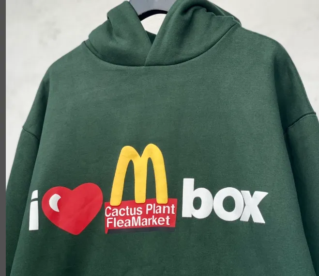 Cactus Plant Flea Market x McDonald's CPFM collaboration latest season foam printed fleece hoodie size: S M L XL