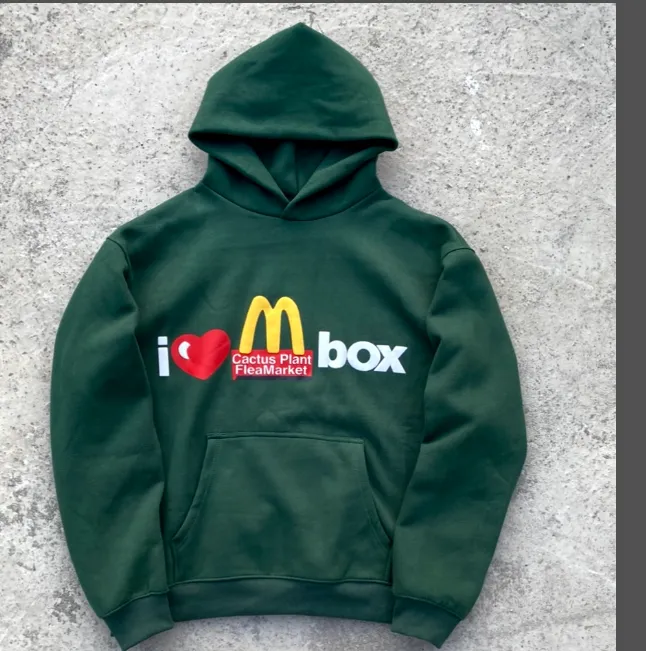 Cactus Plant Flea Market x McDonald's CPFM collaboration latest season foam printed fleece hoodie size: S M L XL