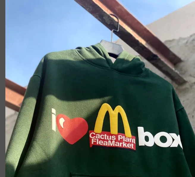 Cactus Plant Flea Market x McDonald's CPFM collaboration latest season foam printed fleece hoodie size: S M L XL