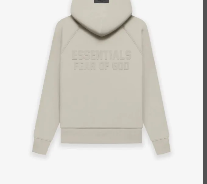 FEAR OF GOD ESSENTIALS LOGO Letter Plush Zipper Hoodie Coat Coral Orange Ash Feather Apricot S-XL