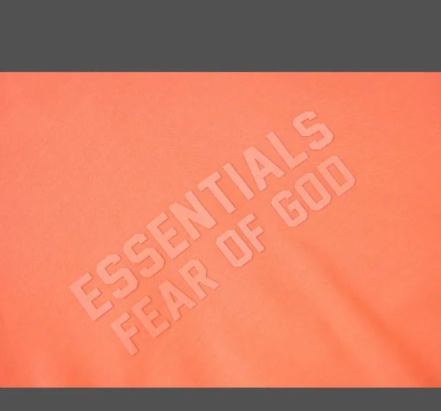 FEAR OF GOD ESSENTIALS LOGO Letter Plush Zipper Hoodie Coat Coral Orange Ash Feather Apricot S-XL