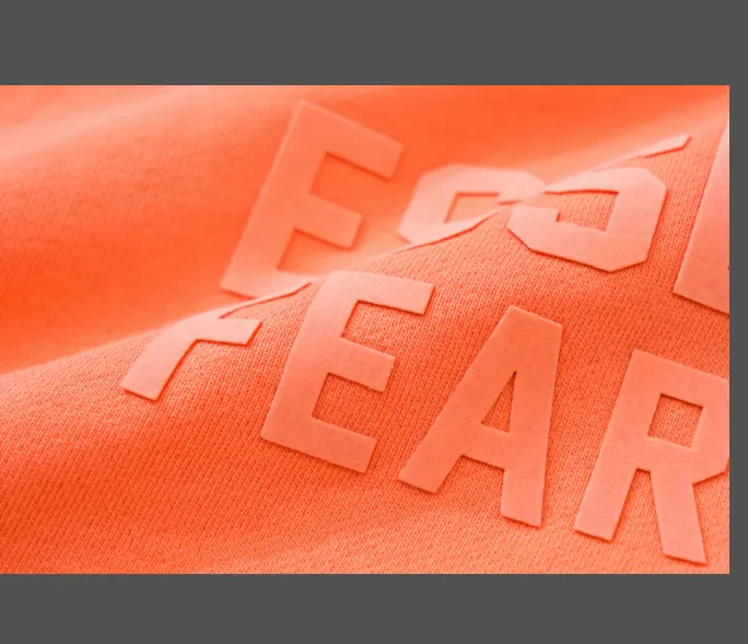 FEAR OF GOD ESSENTIALS LOGO Letter Plush Zipper Hoodie Coat Coral Orange Ash Feather Apricot S-XL