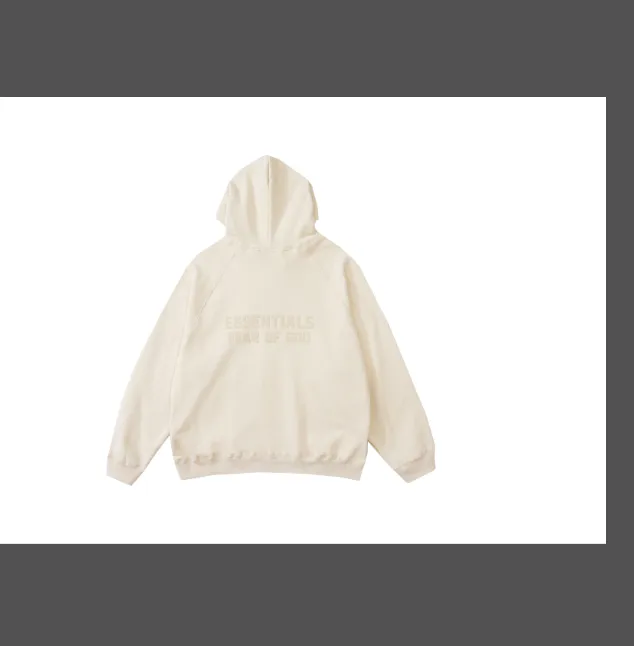 FEAR OF GOD ESSENTIALS LOGO Letter Plush Zipper Hoodie Coat Coral Orange Ash Feather Apricot S-XL